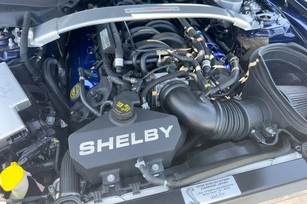 Little Elm Texas June 2023 Ford Mustang Gt500 Shelby Engine — Stock Photo, Image