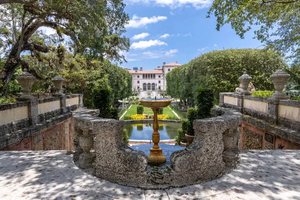 Miami Florida Agosto 2023 Museo Jardines Vizcaya Palacio Monumento Arquitectónico —  Fotos de Stock