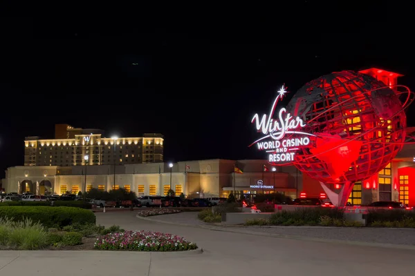 Thackerville Oklahoma Oktober 2023 Nacht Kleurrijk Uitzicht Winstar World Casino — Stockfoto