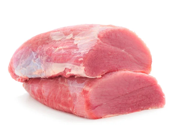 白い背景に隔離された2枚の牛肉の肉 — ストック写真
