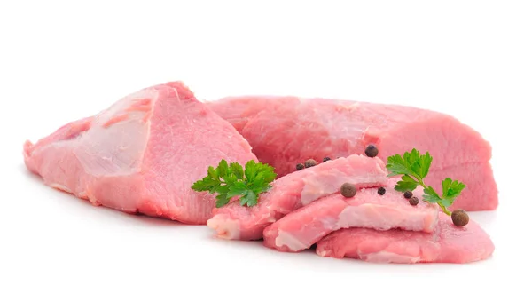 Drei Stücke Rindfleisch Isoliert Auf Weißem Hintergrund — Stockfoto
