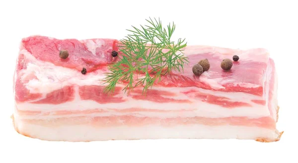 Morceau Bacon Isolé Sur Fond Blanc — Photo