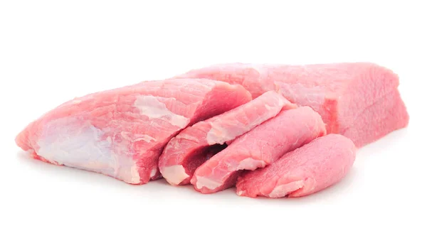 Кусок Свежего Мяса Говядины Белом Фоне — стоковое фото