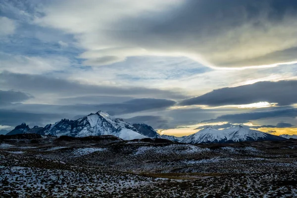 Гірський Ландшафт Національний Парк Торрес Дель Пейн Патагонія Чилі — стокове фото