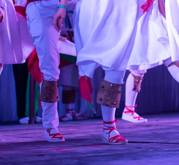 Basque Traditional Dance Street Dances Celebration — Stock Photo, Image