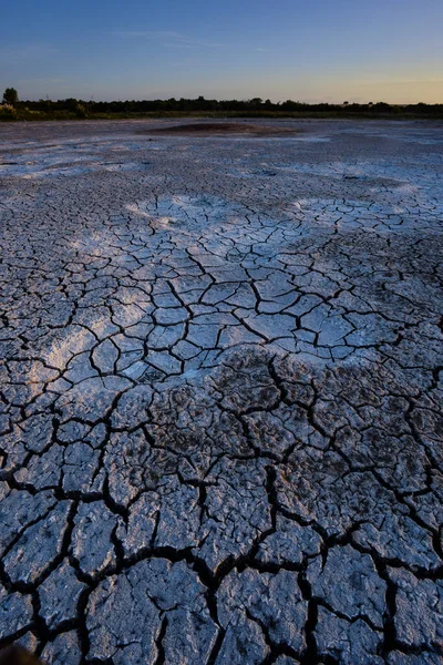 Zlomená Suchá Půda Laguně Pampas Provincie Pampa Patagonie Argentina — Stock fotografie