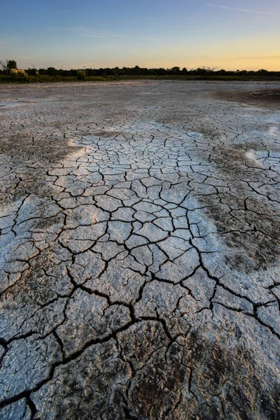 Σπασμένο Ξηρό Έδαφος Λιμνοθάλασσα Της Pampas Επαρχία Pampa Παταγονία Αργεντινή — Φωτογραφία Αρχείου