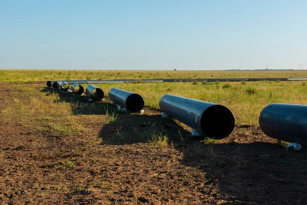 Gas Pipeline Construction Nestor Kirchner Pampa Province Patagonia Argentina — Stock Photo, Image
