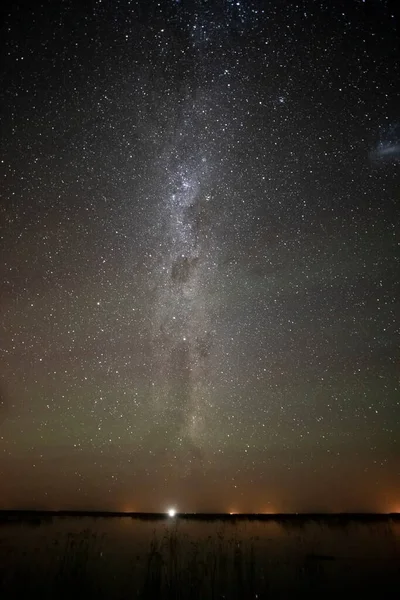 Stjärnhimlen Reflekteras Vattnet Pampa Provinsen Patagonien Argentina — Stockfoto