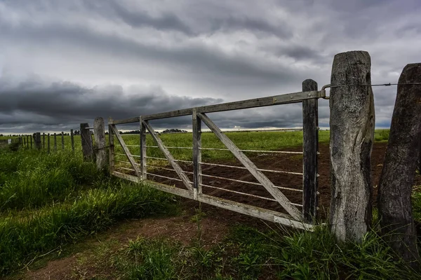 stock image Field gateway in countryside, Buenos Aires province, Patagonia , Argentina