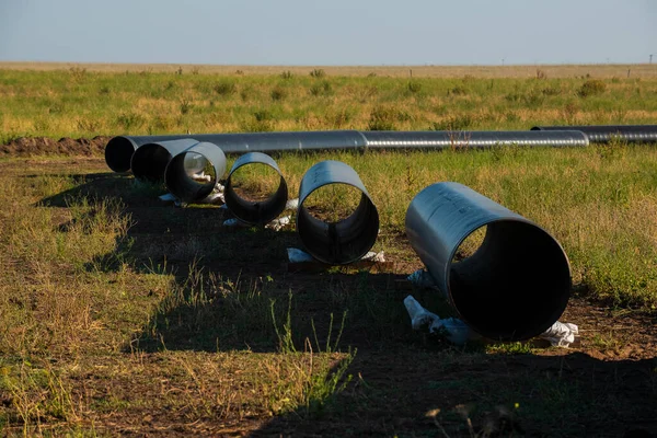Строительство Газопровода Нестор Киршнер Провинция Пампа Патагония Аргентина — стоковое фото