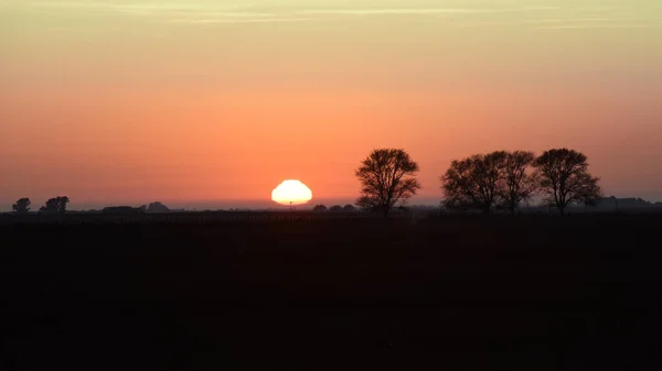Восход Солнца Деревне Сельской Местности — стоковое фото