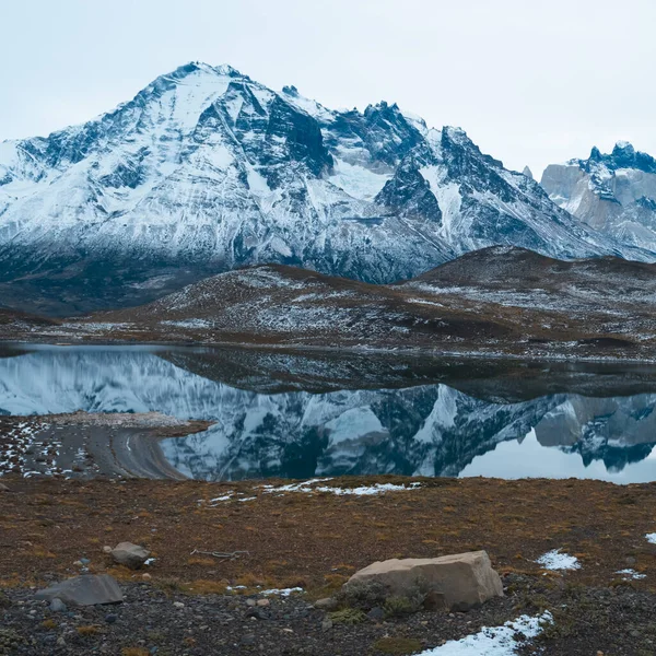 Горный Ландшафт Национальный Парк Торрес Дель Пайне Патагония Чили — стоковое фото