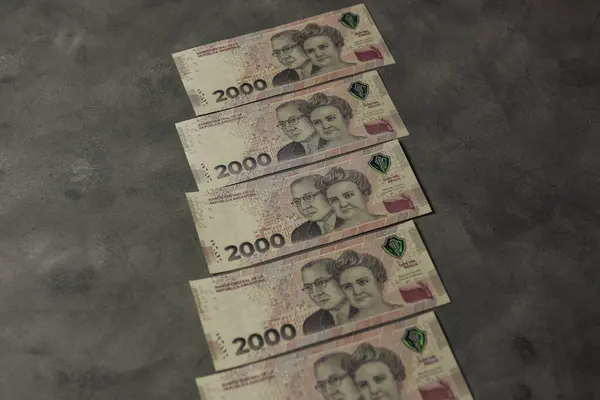 stock image Two thousand Argentine pesos, Argentina new banknotes.