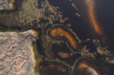 Pampas Lagoon hava manzarası, La Pampa Eyaleti, Patagonya, Arjantin.