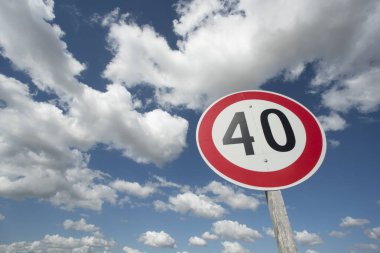 La Pampa, Arjantin 'de Kırsal Yol Hız Sınırı İşareti.