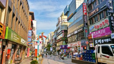 Busan, South Korea, 1st of Jan 2020, Gukje market is a busy shopping street for tourist in Busan Korea