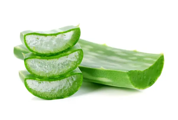 Aloe vera taze yaprak. beyaz üzerinde izole