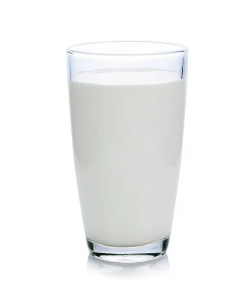 Ποτήρι Γάλα Απομονωμένο Λευκό Royalty Free Εικόνες Αρχείου