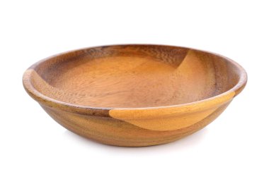 Tahta kase beyaz arka planda izole edilmiş..