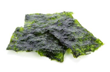 Beyaz arka plan üzerinde izole nori yaprak