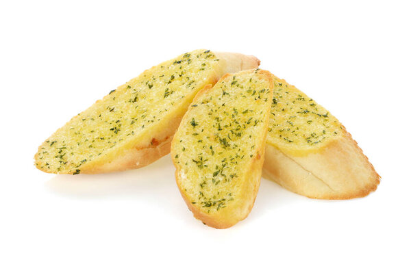 garlic breads on white background