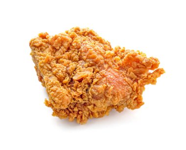 Beyaz arka planda izole edilmiş kızarmış tavuk.