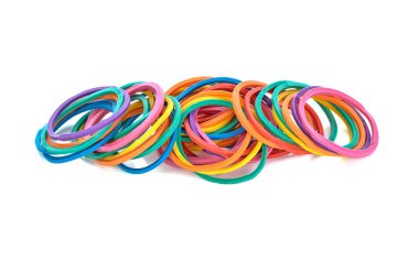 Renkli lastik bant beyazda izole edilmiş..