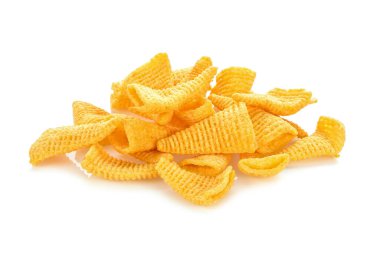 beyaz zemin üzerinde çıtır Mısır aperatifler