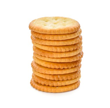 beyaz arkaplanda izole edilmiş kraker.