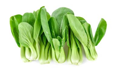 Bok choy (Çin lahanası) beyaz üzerine izole edilmiş. en üstteki görünüm