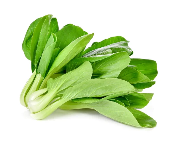 Beyaz arkaplanda bok choy sebzesi