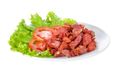 Tayland yemeği. Kızarmış domuz ve şeffaf sebze png.