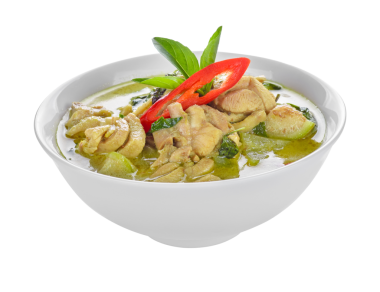 Yeşil körili tavuk çorbası beyaz, Tayland mutfağı şeffaf png