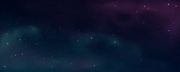Illustration Calm Deep Space Colorful Nebula Some Bright Stars — Stockvektor