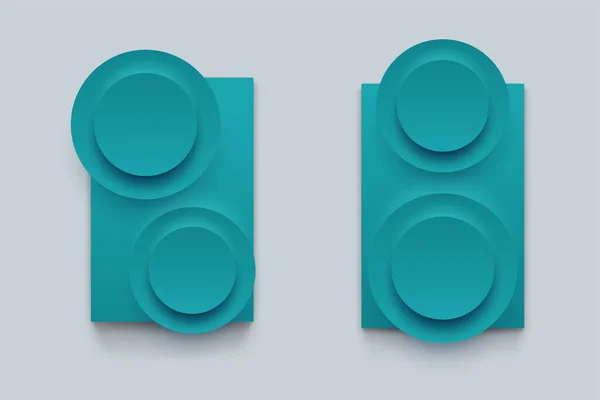 Illustration Abstract Modern Circle Shapes Blue Color Poster Boards Shadows — Stockový vektor