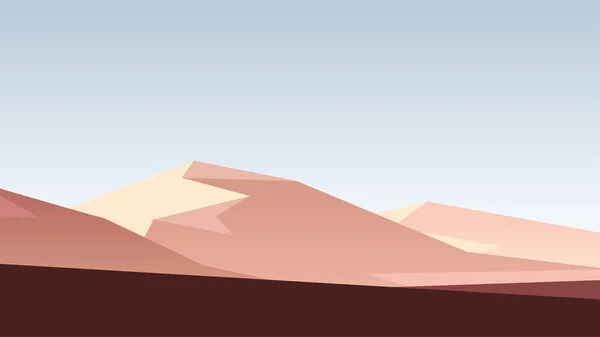 シンプルなデザインで晴れた日の砂の山の風景のイラスト — ストックベクタ