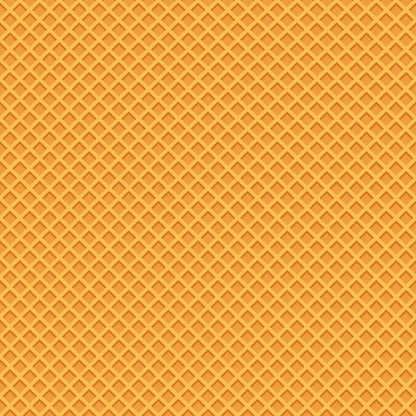 正方形の形のシームレスな黄金のおいしいワッフルの背景パターンのイラスト — ストックベクタ