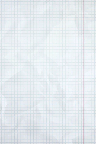Ілюстрація Білого Зморщеного Списку Паперу Блокнота Сіткою Синіх Кольорів — стоковий вектор