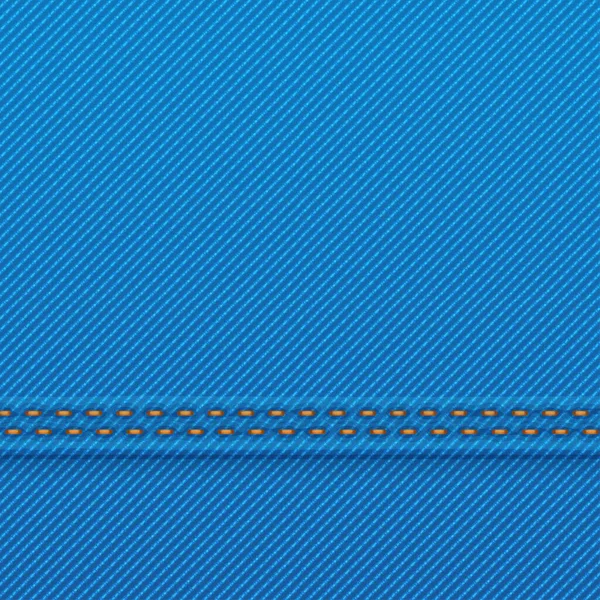 Иллюстрация Синего Цвета Реалистичный Джинсовой Текстурированный Фон Швом — стоковый вектор