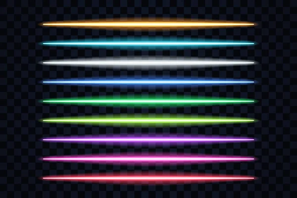 暗い背景に隔離されたセットの導かれたライトのイラスト — ストックベクタ