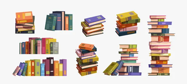 Illust Vários Livros Coloridos Estilo Desenho Animado Grande Conjunto Isolado Vetores De Bancos De Imagens Sem Royalties