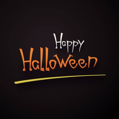 Koyu kahverengi arka planda yumuşak gölgeli el yazısıyla yazılmış mutlu cadılar bayramı posteri.