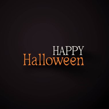 Cadılar Bayramı posterinin modern tarzda, koyu kahverengi arka planda yumuşak gölgeli parlak tipografisi.