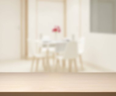 Top masa ve yemek odası arka plan bulanıklık