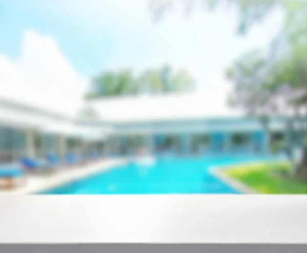 Table Top Blur Swimming Pool Background — Stock Photo, Image