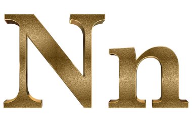 3d render Gold lowercase And uppercase Letters