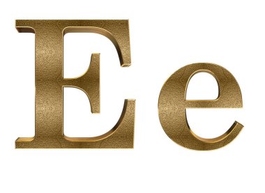 3d render Gold lowercase And uppercase Letters