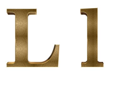 3d render Gold lowercase And uppercase Letters