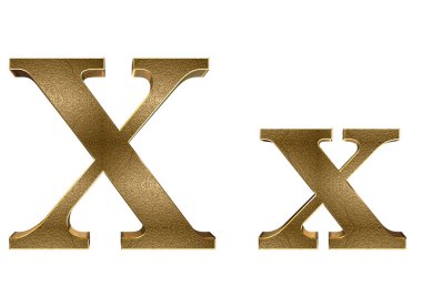 3d render Gold lowercase And uppercase Letters